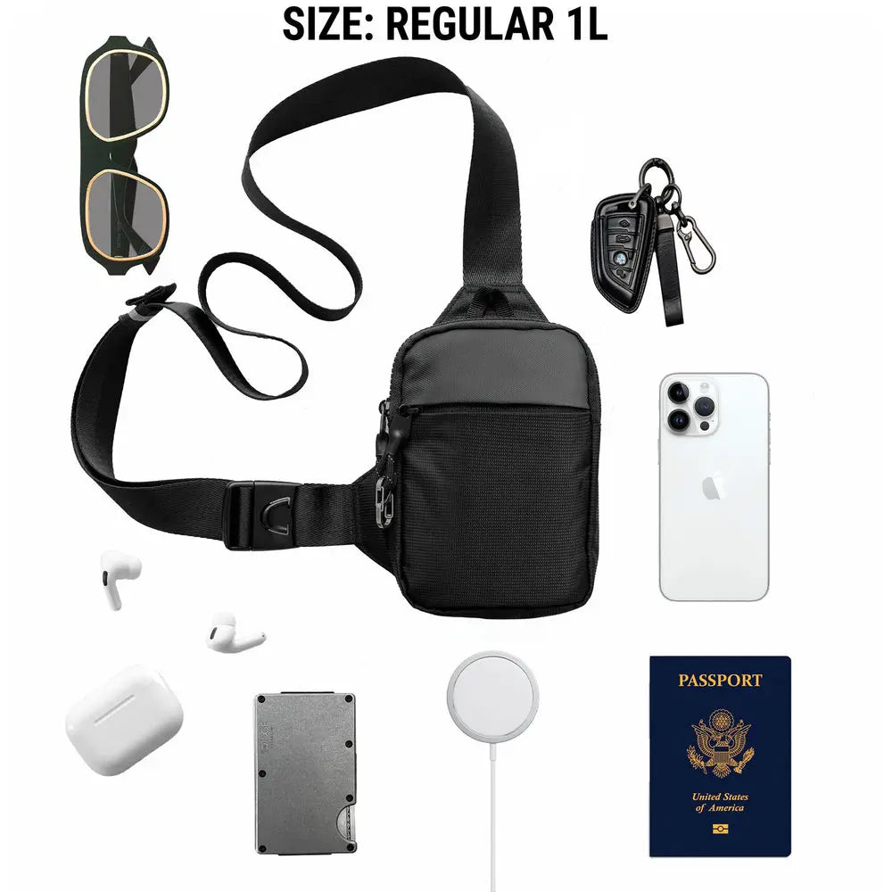 Concept Global Travel Sling Bag – RFID-Secure, Water-Resistant Crossbody (1 L or 1.6 L)
