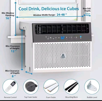 Axuro HyperCoolTM Ultrasonic Window AC – U-Shaped, Quiet Design