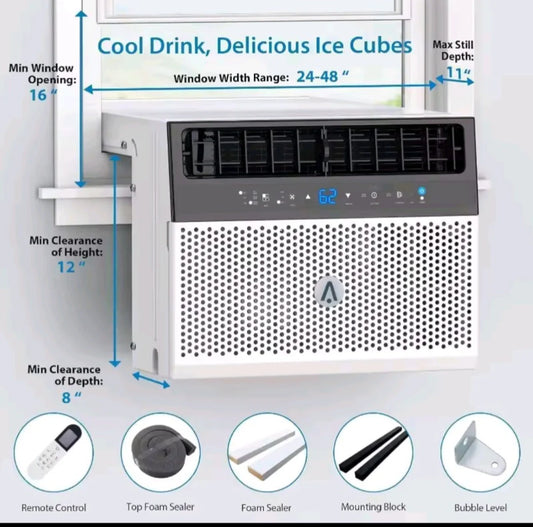 Axuro HyperCoolTM Ultrasonic Window AC – U-Shaped, Quiet Design