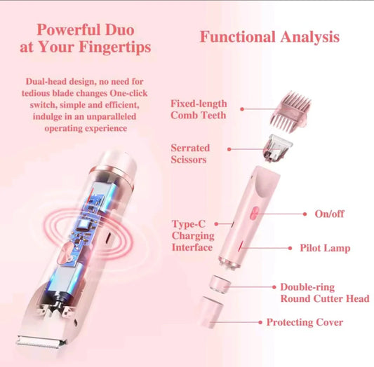Pink Sugar 2-in-1 Bikini Trimmer – Gentle, Painless Grooming
