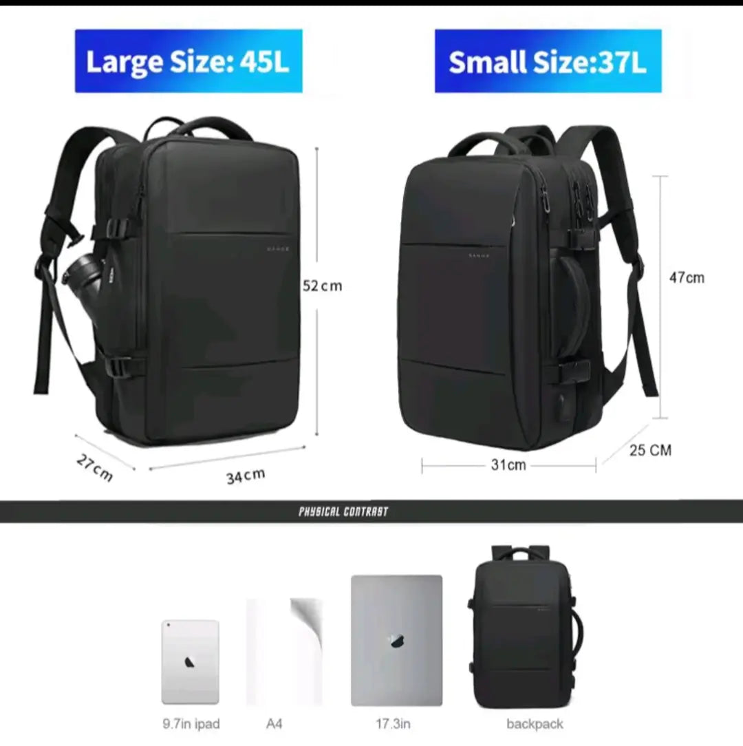 BANGE Expandable Waterproof Backpack – Fits 17.3″ Laptop